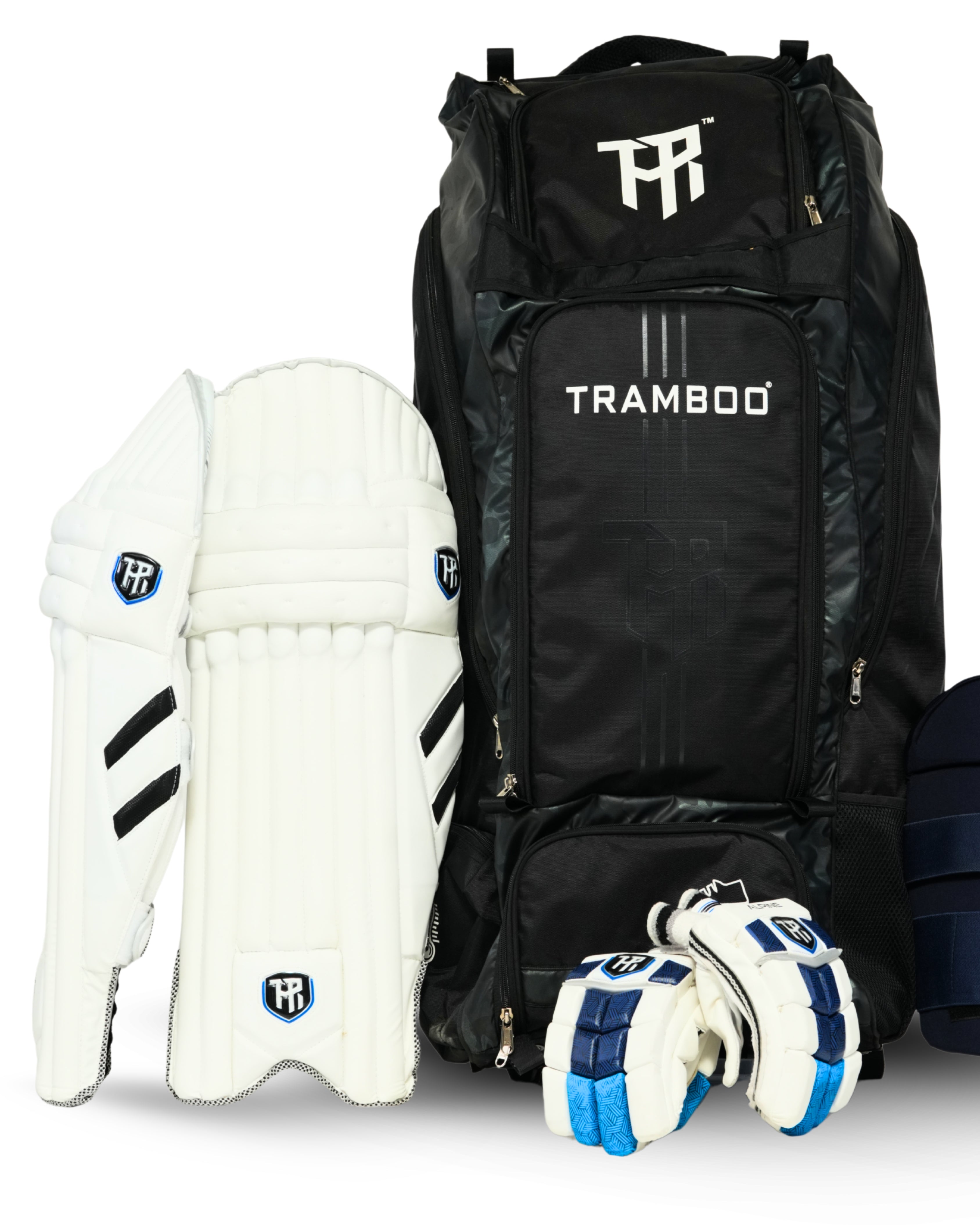 Tramboo Alpine Kit - Kitbag, Batting Pads, Gloves, Thigh Pad